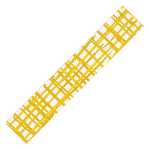Angela Minca Yellow abstract grid Table Runner