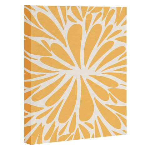 Angela Minca Yellow pastel floral burst Art Canvas