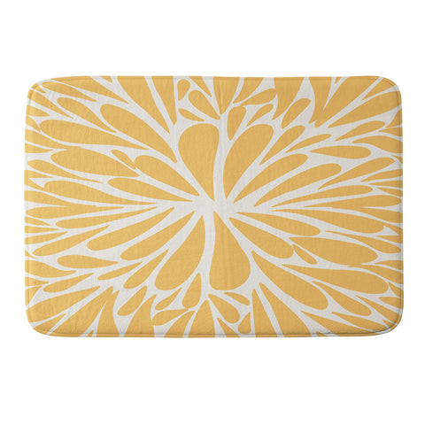Angela Minca Yellow pastel floral burst Memory Foam Bath Mat