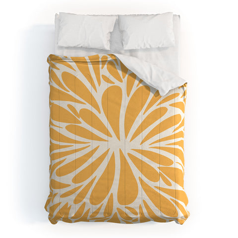 Angela Minca Yellow pastel floral burst Comforter