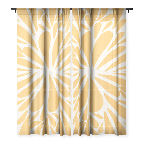 Angela Minca Yellow pastel floral burst Sheer Non Repeat