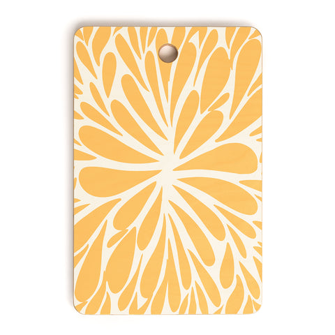 Angela Minca Yellow pastel floral burst Cutting Board Rectangle