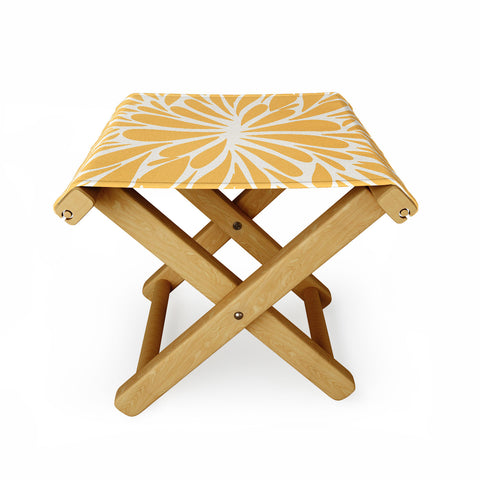 Angela Minca Yellow pastel floral burst Folding Stool