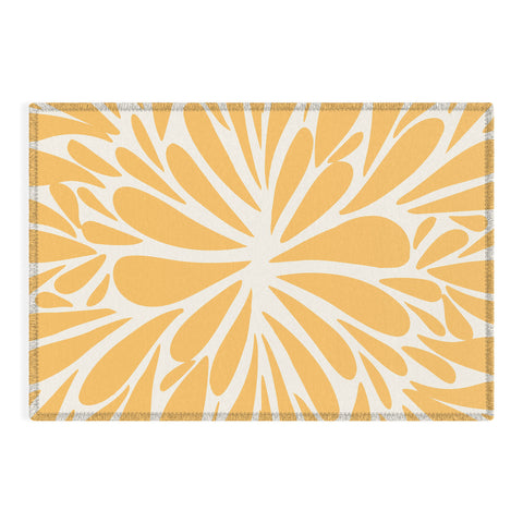 Angela Minca Yellow pastel floral burst Outdoor Rug