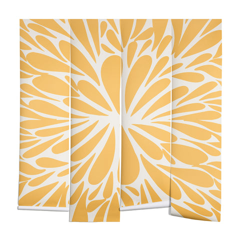 Angela Minca Yellow pastel floral burst Wall Mural