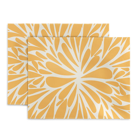 Angela Minca Yellow pastel floral burst Placemat