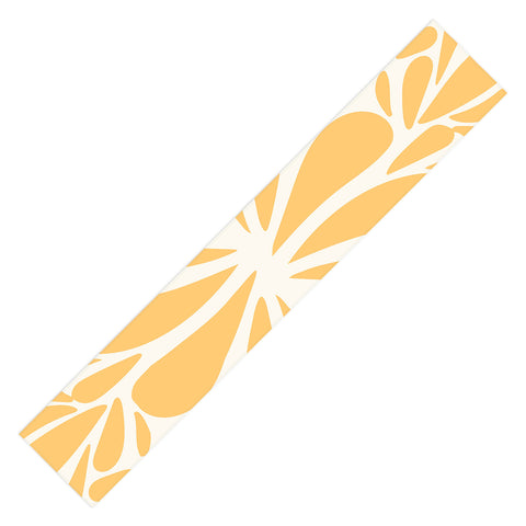 Angela Minca Yellow pastel floral burst Table Runner