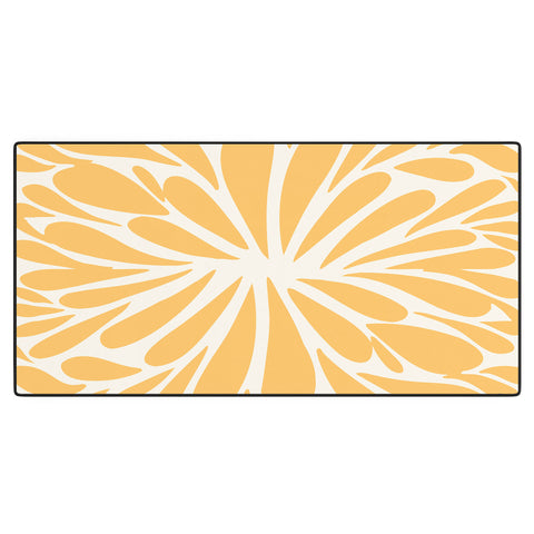 Angela Minca Yellow pastel floral burst Desk Mat