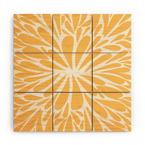 Angela Minca Yellow pastel floral burst Wood Wall Mural