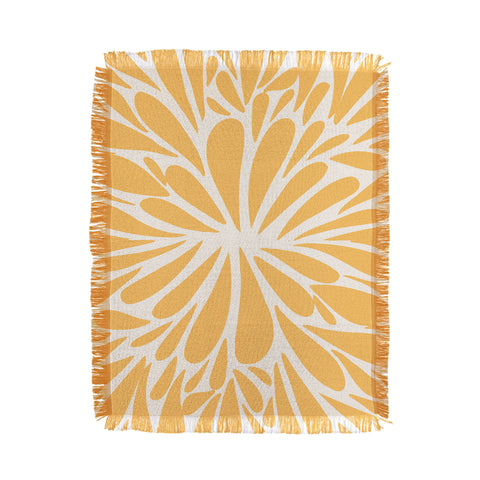 Angela Minca Yellow pastel floral burst Throw Blanket