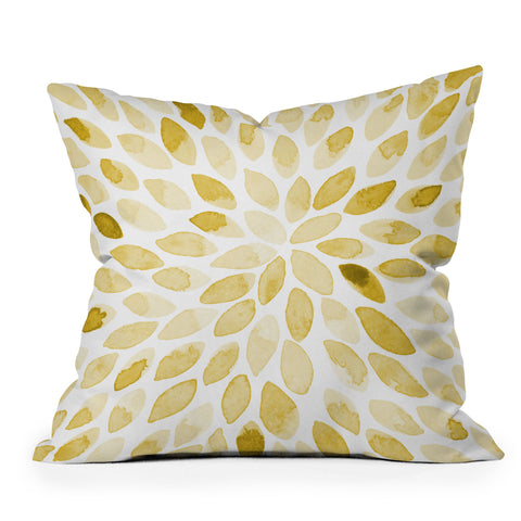 Angela Minca Yellow watercolor strokes Outdoor Throw Pillow