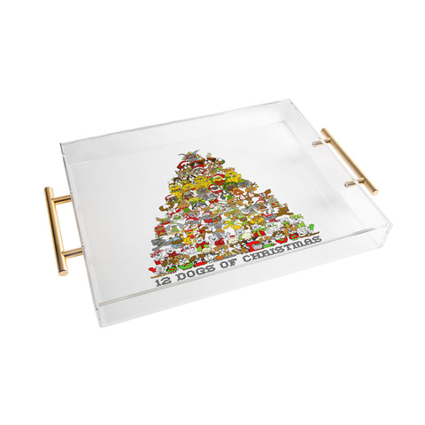 Angry Squirrel Studio 12 Dogs of Christmas Acrylic Tray