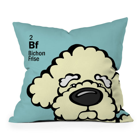 Angry Squirrel Studio Bichon Frise 2 Outdoor Throw Pillow