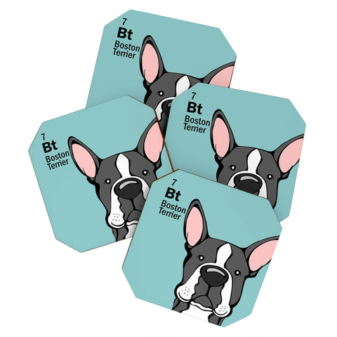 Angry Squirrel Studio Boston Terrier 7 Coaster Set