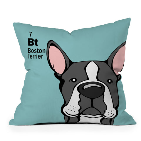 Angry Squirrel Studio Boston Terrier 7 Outdoor Throw Pillow
