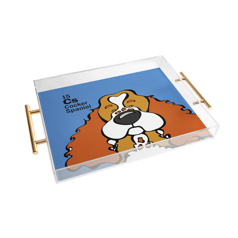 Angry Squirrel Studio Cocker Spaniel 15 Acrylic Tray