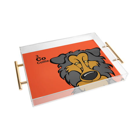 Angry Squirrel Studio Collie 3 Acrylic Tray
