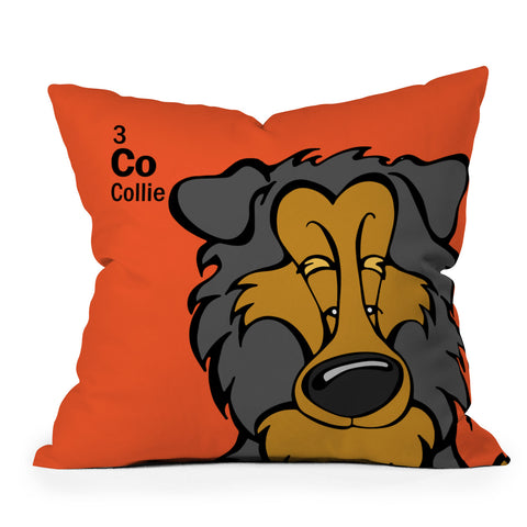 Angry Squirrel Studio Collie 3 Outdoor Throw Pillow
