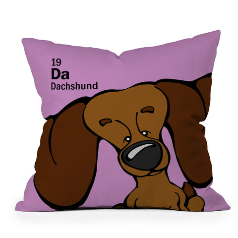 Angry Squirrel Studio Dachshund 19 Outdoor Throw Pillow
