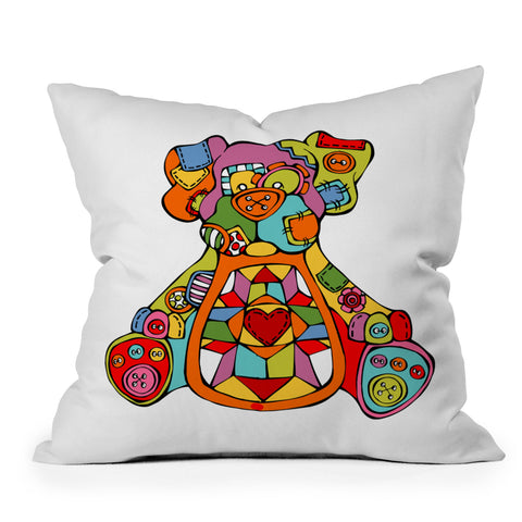 Angry Squirrel Studio DOG Buttonnose Buddies Outdoor Throw Pillow