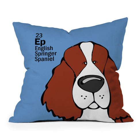Angry Squirrel Studio English Springer Spaniel 23 Outdoor Throw Pillow