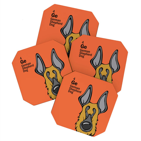 Angry Squirrel Studio German Shepard Dog 4 Coaster Set