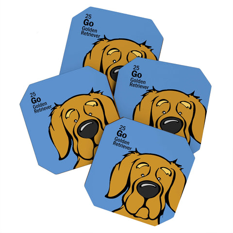 Angry Squirrel Studio Golden Retriever 25 Coaster Set