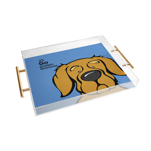 Angry Squirrel Studio Golden Retriever 25 Acrylic Tray