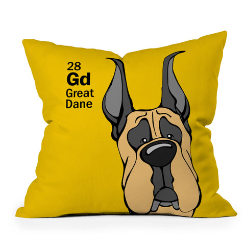 Angry Squirrel Studio Great Dane 28 Outdoor Throw Pillow
