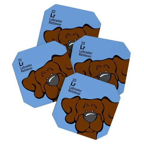 Angry Squirrel Studio Lab 32 Chocolate Lab Coaster Set