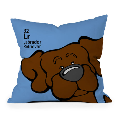 Angry Squirrel Studio Lab 32 Chocolate Lab Outdoor Throw Pillow