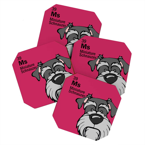 Angry Squirrel Studio Miniature Schnauzer 39 Coaster Set