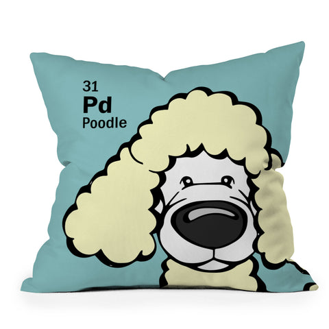 Angry Squirrel Studio Poodle 31 Outdoor Throw Pillow
