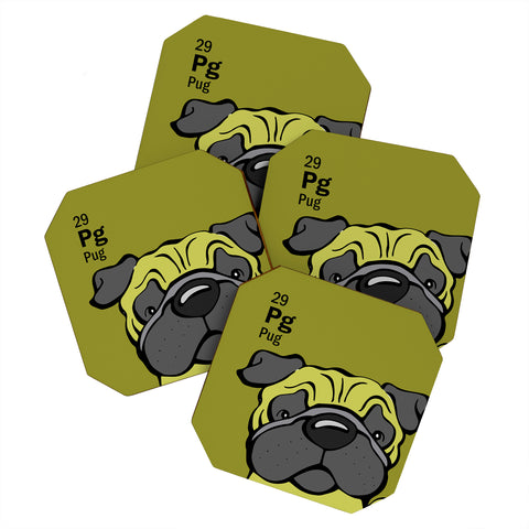 Angry Squirrel Studio Pug 29 Coaster Set