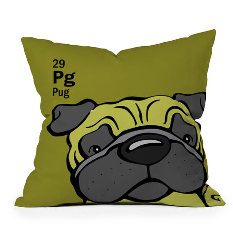 Angry Squirrel Studio Pug 29 Outdoor Throw Pillow