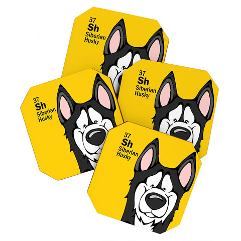 Angry Squirrel Studio Siberian Husky 37 Coaster Set
