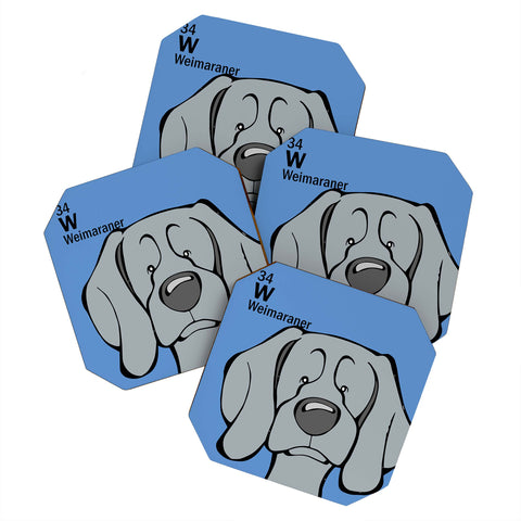 Angry Squirrel Studio Weimaraner 34 Coaster Set