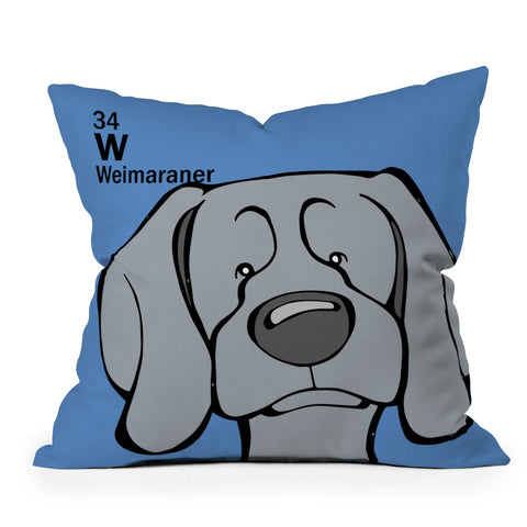 Angry Squirrel Studio Weimaraner 34 Outdoor Throw Pillow