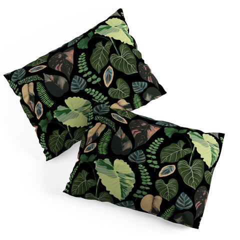 Anis Illustration Black Forest Leaves Pillow Shams