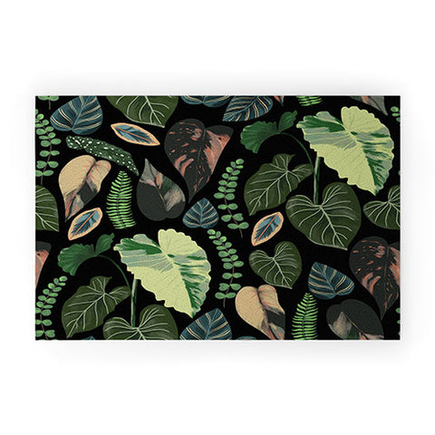 Anis Illustration Black Forest Leaves Welcome Mat