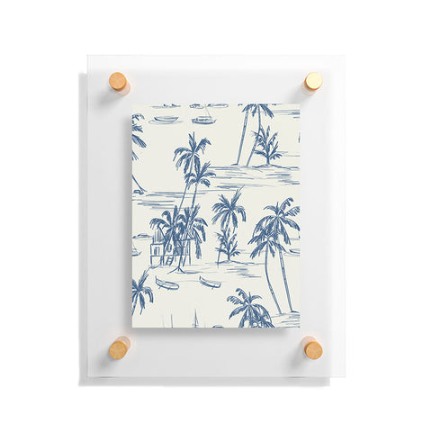 Anis Illustration Blue Beach Pattern Floating Acrylic Print