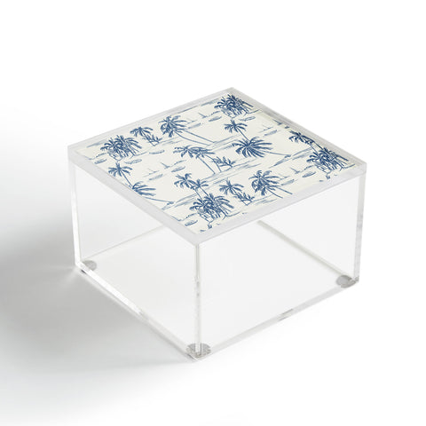 Anis Illustration Blue Beach Pattern Acrylic Box