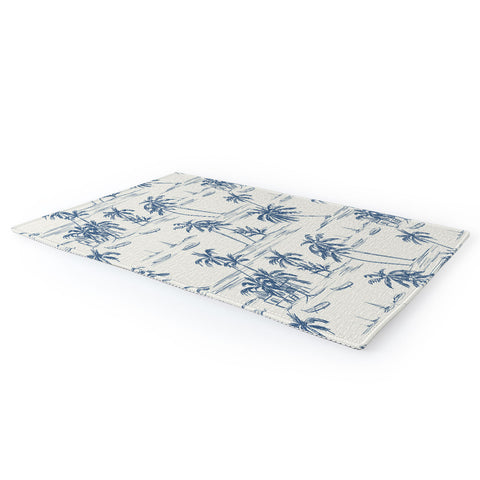 Anis Illustration Blue Beach Pattern Area Rug