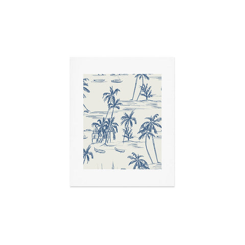 Anis Illustration Blue Beach Pattern Art Print