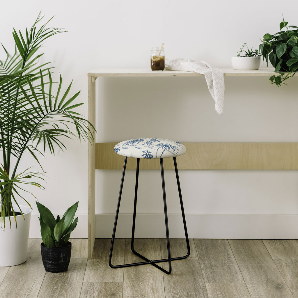 Pattern Counter Stools Blue Beach Pattern Counter Stool Anis Illustration