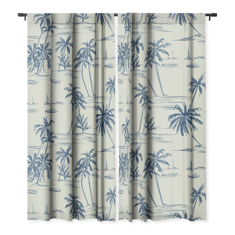 Anis Illustration Blue Beach Pattern Blackout Non Repeat