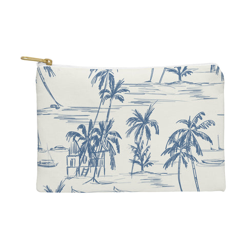 Anis Illustration Blue Beach Pattern Pouch