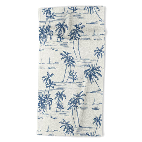 Anis Illustration Blue Beach Pattern Beach Towel