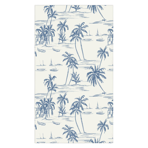 Anis Illustration Blue Beach Pattern Tablecloth