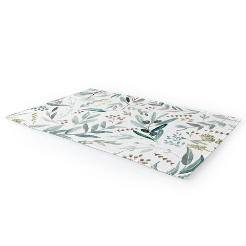 Anis Illustration Botanical Eucalyptus Leaves Area Rug